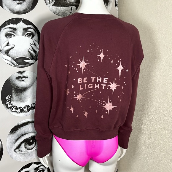 Spiritual Gangster Maroon Be The Light Bridget Pullover Sweatshirt, Sz S - Picture 6 of 15